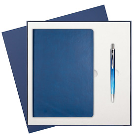 Подарочный набор Portobello/Latte NEW синий (Ежедневник недат А5, Ручка) (A2213.030)