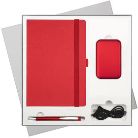 Подарочный набор Portobello/Chameleon NEO красный (Ежедневник недат А5, Ручка, Power Bank) (A2225.060)