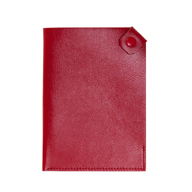 ANK410024-060/1 - Чехол для паспорта PURE 140*100 мм., застежка на кнопке, натуральная кожа (фактурная), красный