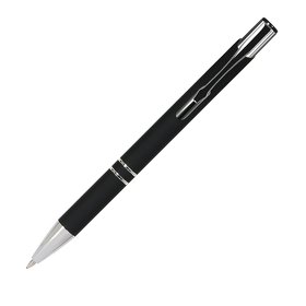 Шариковая ручка, Alpha, нажимной мех-м,корпус-алюминий,отд.-хром,покрытие-soft touch, черный, для лазерной гравировки
