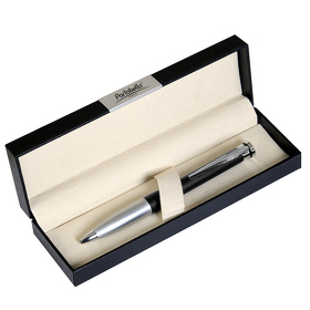 Шариковая ручка Megapolis, черная/серебро, в коробке с логотипом (A15BP8223-010S/logobox)