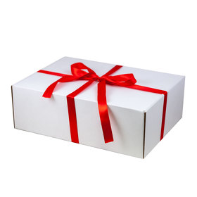 Alenta-3095-20-2 - Подарочная лента для универсальной подарочной коробки 350*255*113 мм,  красная, 20 мм