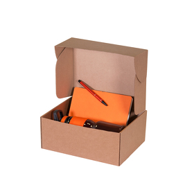 Подарочный набор Portobello оранжевый в малой универсальной подарочной коробке (Ежедневник недат А5 (Summer time), Спортбутылка, Ручка) (AGS-UN-020-070.1.ST)
