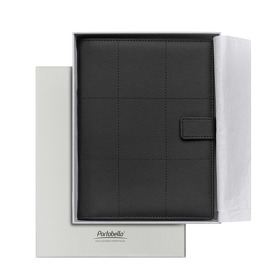 Ежедневник-портфолио Royal, черный, обложка soft touch, недатированный кремовый блок, подарочная коробка