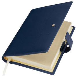 A21501.030 - Ежедневник-портфолио Royal, синий, обложка soft touch, недатированный кремовый блок, подарочная коробка