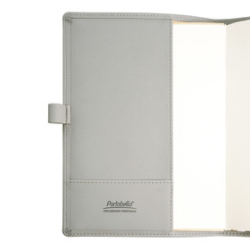 Ежедневник-портфолио Clip, серый, обложка soft touch, недатированный кремовый блок, подарочная коробка, в комплекте ручка Tesoro серебро