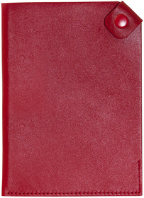 ANK410024-060 - Чехол для паспорта PURE 140*100 мм., застежка на кнопке, натуральная кожа (гладкая), красный