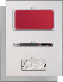 Подарочный набор Grand, Bello, красный (аккумулятор, ручка) (AGS-295-59-GREY-GRAND)