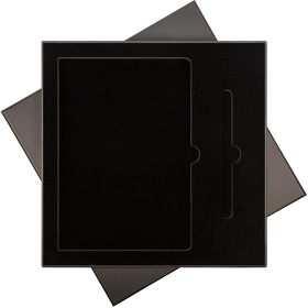 Подарочная коробка с ложементом для ежедневника и ручки, черная (A695701.010)