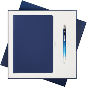 Подарочный набор Spark, синий (ежедневник, ручка) (A2303.030)