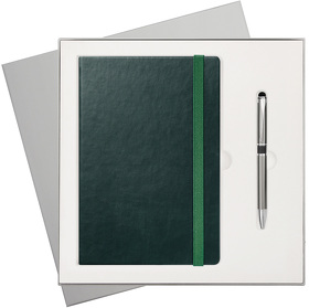 Подарочный набор Portland Btobook, зеленый (ежедневник, ручка) (A23309.040)