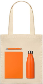 Подарочный набор Medium, оранжевый (шоппер, блокнот, ручка, термобутылка) (A241105.070)