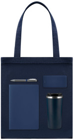 A241111.030 - Подарочный набор Maxy, синий (шоппер, ежедневник, ручка, ЗУ, термобутылка)