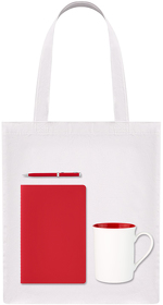 Подарочный набор Welcome pack, красный (шоппер, блокнот, ручка, кружка) (A241115.060)