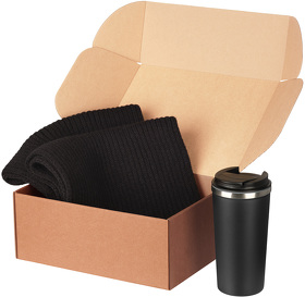 Подарочный набор Forges, черный (шарф, термокружка) (A241131.010)