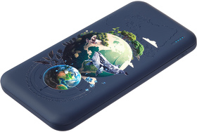 A32116.030.Earth - Внешний аккумулятор с подсветкой Luce 10000 mAh, синий Земля