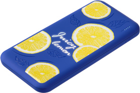 Внешний аккумулятор с подсветкой Luce Ultramarine 10000 mAh, ярко-синий Лимон (A32116.130.Lemon)