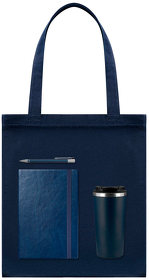 Подарочный набор Medium, синий (шоппер, ежедневник, ручка, термобутылка) (A241133.030)