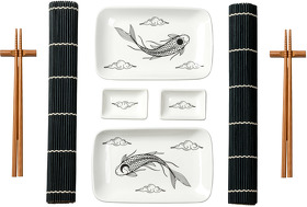 Набор для сервировки суши Tokyo, черный Рыбы (A75794.010.Fish)