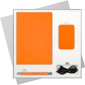 Подарочный набор Spark, оранжевый (ежедневник, ручка, аккумулятор) (A260005.070)
