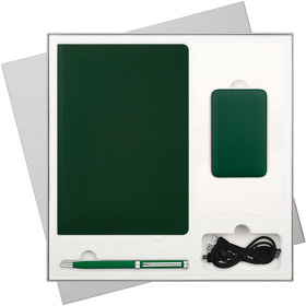 Подарочный набор Spark, зеленый (ежедневник, ручка, аккумулятор) (A260004.040)