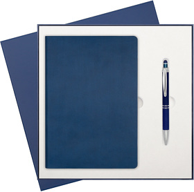 Подарочный набор Rain, синий (ежедневник, ручка) (A23314.030.1)