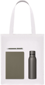 A241140.080 - Подарочный набор Medium, серый (шоппер, ежедневник, ручка, термобутылка)
