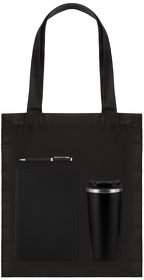 Подарочный набор Medium, черный (шоппер, ежедневник, ручка, термобутылка) (A241140.010)