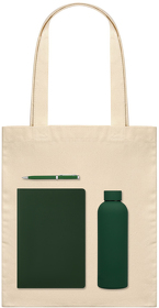 Подарочный набор Medium, зеленый (шоппер, ежедневник, ручка, термобутылка) (A241140.040)