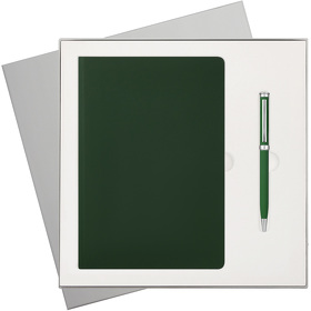 Подарочный набор Spark, зеленый (ежедневник, ручка) (A241146.040)