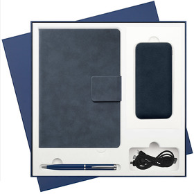 Подарочный набор Ritz, синий (ежедневник, ручка, аккумулятор) (A241150.030)