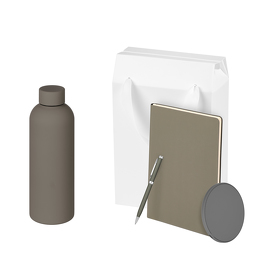 Подарочный набор Prima, серый (термокружка, ежедневник, зарядное устройство, ручка) (A241163.080)
