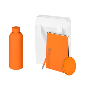 Подарочный набор Prima, оранжевый (термокружка, ежедневник, зарядное устройство, ручка) (A241163.070)