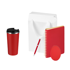 Подарочный набор Palermo, красный (термокружка, ежедневник, зарядное устройство, ручка) (A241163.060)