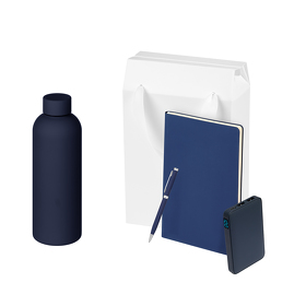 Подарочный набор Prima, синий (термокружка, ежедневник, аккумулятор, ручка) (A241164.030)