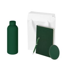 Подарочный набор Prima, зеленый (термокружка, ежедневник, зарядное устройство, ручка) (A241163.040)