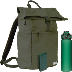 Подарочный набор Boston, зеленый (бутылка, ЗУ, рюкзак) (A241168.040)