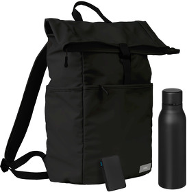 Подарочный набор Boston, черный (термобутылка, ЗУ, рюкзак) (A241168.010)