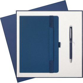 Подарочный набор Alpha BtoBook, синий (ежедневник, ручка) (A241170.030)