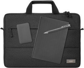 Подарочный набор Forum, серый (сумка, ежедневник, ручка, аккумулятор) (A241209.080)