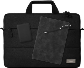 Подарочный набор Forum, черный (сумка, ежедневник, ручка, аккумулятор) (A241210.010)