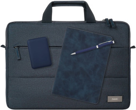 Подарочный набор Forum, синий (сумка, ежедневник, ручка, аккумулятор) (A241210.030)