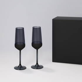 Подарочный набор 2 бокала для шампанского Black Edition в черной коробке (A270406.010)