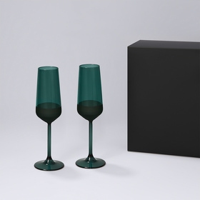 Подарочный набор 2 бокала для шампанского Emerald в черной коробке (A270406.040)