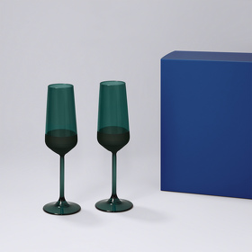 Подарочный набор 2 бокала для шампанского Emerald в синей коробке (A270407.040)