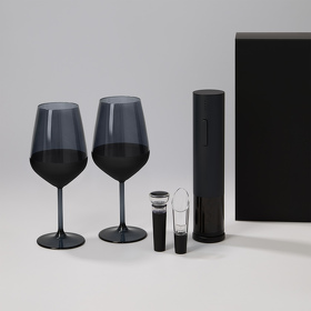 Подарочный набор 2 бокала для вина Black Edition + набор для вина Sacramento в черной коробке (A270422.010)