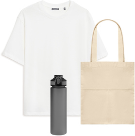 Набор с одеждой RUST (футболка, бутылка, шоппер), белый/серый, XS/S (A2500034.100.01)