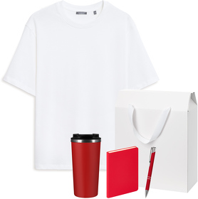 Набор с одеждой RUST (футболка, термокружка, ежедневник, ручка), красный/белый, XS/S (A2500042.100.01)