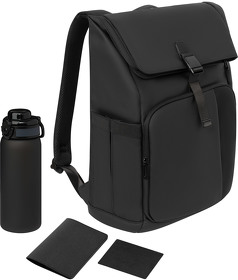 Подарочный набор Grand, черный (обложка на паспорт, картхолдер, бутылка, рюкзак) (A2500017.010)