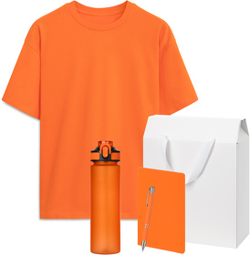 Набор с одеждой RUST (футболка, бутылка, блокнот, ручка), оранжевый, 3XL/4XL (A2500046.070.04)